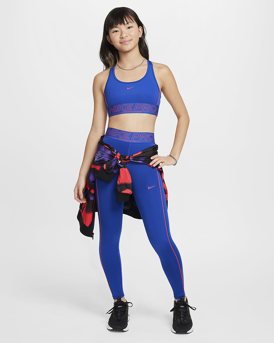 Nike Pro Girls Dri FIT Mid Rise Leggings